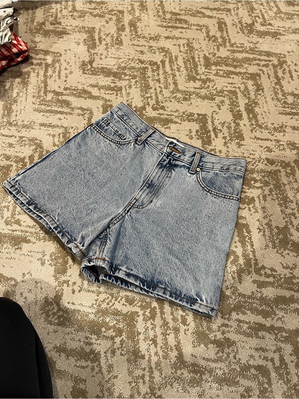MANGO mom short High-Waist Light Wash Denim Shorts